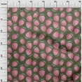 thumbnail image 2 of oneOone Polyester Lycra Olive Green Fabric Strawberry Fruit Craft Projects Decor Fabric Printed By The Yard 56 Inch Wide, 2 of 4