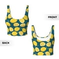 thumbnail image 5 of Haiem Lemon Pattern Womens Sports Bra - U Neck Padded Low Impact Yoga Bra Workout Crop Top Gym Moisture-Wicking Workout Vest -, 5 of 9