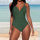 thumbnail image 1 of WILLBEST Traje de Baño Mujer 2 Piezas Traje de Baño Bikini de Color Sólido para Mujer con Tirantes Ajustables y Diseño de Espalda Abierta Traje de Baño de Playa Elegante para Verano, 1 of 4