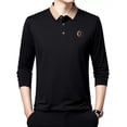 thumbnail image 1 of Camisa Polo De Color Sólido Manga Larga Hombres Moda Coreana, 1 of 6