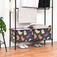 thumbnail image 3 of Yayeee Foldable Storage Basket for Shelves with Handles Waterproof Cloth Bins, Purple Halloween Ghosts, 3 of 7
