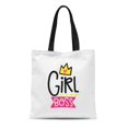 thumbnail image 1 of NUDECOR Canvas Tote Bag Lettering Phrase Crown and Color Girl Boss Inspiration Creative Durable Reusable Shopping Shoulder Grocery Bag, 1 of 1