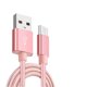 thumbnail image 1 of Cable de datos Tholdsy de nailon 1 metro para Teléfono móvil Android Rosado, 1 of 6