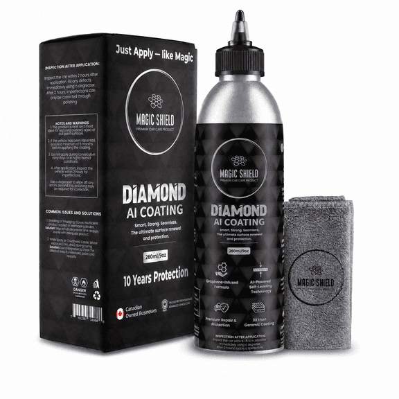 Magic Shield Diamond AI Coating – Graphene Liquid Self-Leveling Technology, Last 10 years