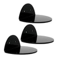 thumbnail image 1 of Juego de 3 estantes flotantes de acrílico para pared para cámaras de seguridad, monitores para bebés y altavoces, estante de pared pequeño universal, color negro, 1 of 6