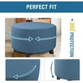 thumbnail image 6 of Round Ottoman Storage Cover Folding Stool Covers Furniture Protector Cover for Footrest Ottoman Fit Dia 24" - 29" Deep Blue, 6 of 6