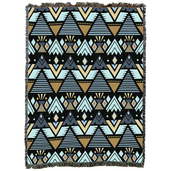 Pure Country Weavers Mountain Range Pattern Large Tapestry Throw Woven from Cotton - Made in The USA (72x54)