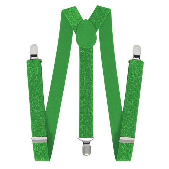 UNDERWRAPS Men's Green Suspenders - Glitter Suspenders, St. Patrick's Day Accessories, Halloween Prop, Cute Birthday Party Suspender (One Size)