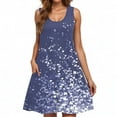 thumbnail image 4 of Ovzne Robes pour Femmes Robe d'Été Femmes Décontractée Ample Robe Imprimée d'Été Sans Manches Col en V Ensemble Haut/chemise Robe de Printemps Imprimée Liquidation, 4 of 6