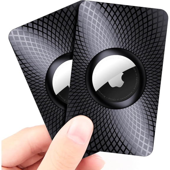 Daletu 2 Pack Apple AirTag Card Holder, Ultra-Thin Wallet Tracker Case, Carbon Fiber Texture Hard PC Protective Card, Slim RFID-Friendly Anti-Lost AirTag Wallet Insert