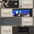 thumbnail image 4 of 75"H 63"W Farmhouse Pantry Cabinet with Hutch & Power Outlet Pegboard, Large Kitchen Storage Cabinet with 4 Sliding Barn Door with Wine Glass Rack, 4 of 8
