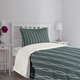 thumbnail image 5 of Ambesonne Blue Quilted Bedspread Set 2 Pcs, Under the Sea Wave Lines, Twin Size, Almond Green Slate Blue, 5 of 6