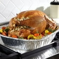 thumbnail image 6 of VeZee Extra Large Heavyduty Disposable Durable Turkey Roaster Aluminum Pans, Oval Shape for Chicken, Meat, Brisket, Roasting, Baking, Recyclable ALONG WITH ONE FREE 3PCS BASTING SET: 20 Pans, 6 of 7