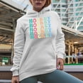 thumbnail image 2 of Hockey, Groovy Retro Wavy Text Merch Gift, White Hooded Sweatshirt or Hoodie, Small, 2 of 5