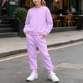 thumbnail image 2 of Edvintorg Toddler Girl Outfits 2 Piece Sets Long Sleeve Sweatshirt and Elastic Waist Sweatpants Winter Warm Girls' Clothing Sets 1-13Y, 2 of 10
