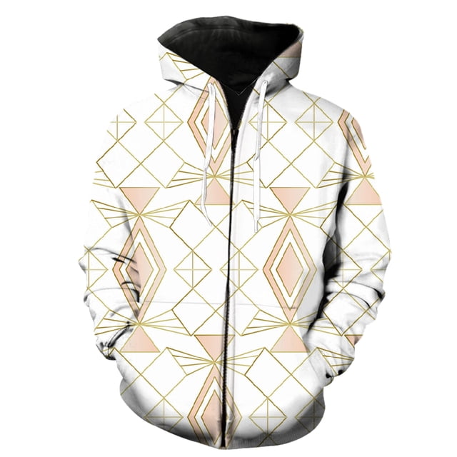 Sudadera con capucha y cremallera con estampado abstracto para hombre, gran oferta 2024, ropa de calle informal de primavera, genial, divertida y de gran tamaño, con capucha
