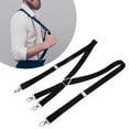 thumbnail image 1 of Men Suspender, Stretchable Adjustable Elastic Comfortable Size Suspender Fit 4 Metal Buckle Pant Suspender For Adult Wearing, 1 of 8