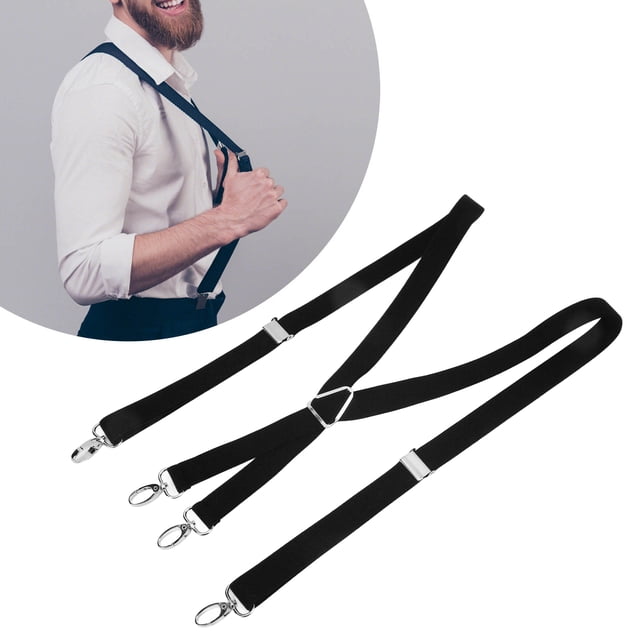 Adjustable Stretchable Suspenders, Comfortable Fit, 4 Metal Buckles, Ideal Gift for Men