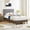 Dark Gray, variant on VECELO Twin Size Bed Frame with Upholstered Linen Fabric Adjustable Headboard, Strong Wood Slats Supports, No Box Spring Needed, Beige