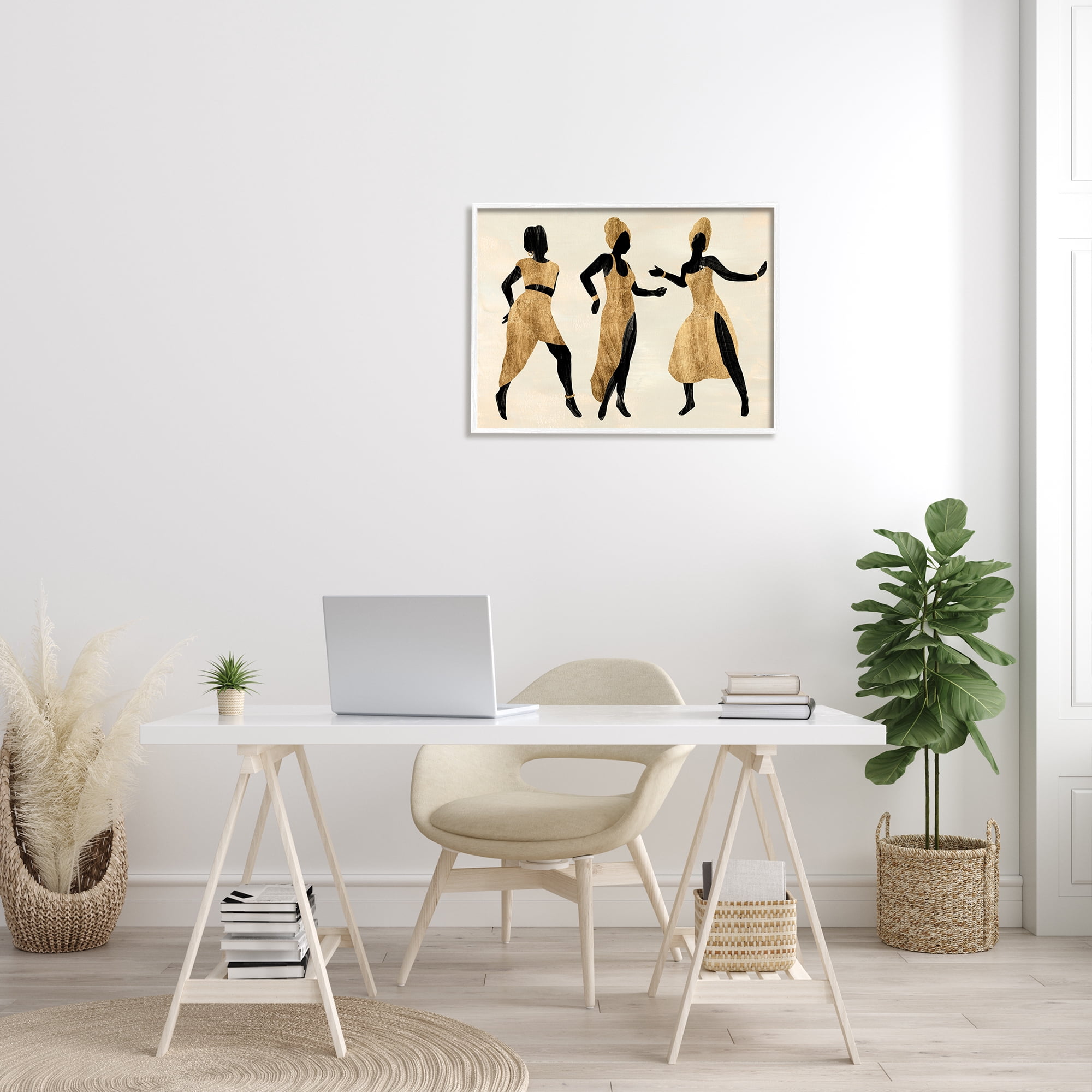 Stupell Industries Powerful Women Dancing African Glam Fashion Black Beige, 24 x 30, Designed by Annie Warren