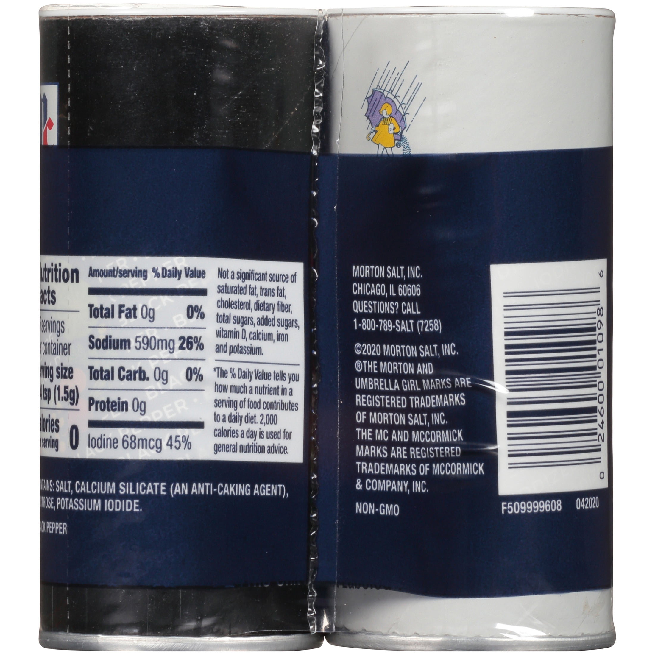 Morton Iodized Salt & McCormick Pepper Shakers Set, 5.25 oz