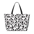 thumbnail image 2 of Xecao Cute Panda for versatile beach bag for women includes zipper pockets and waterproof material, ideal for vacations and adventures., 2 of 7