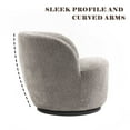 thumbnail image 4 of Kidol & Shellder Swivel Accent Chair Furry Round Barrel Chair 360 Degree Sofa Club Armchairs for Living Room Bedroom, Gray, 4 of 6