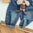thumbnail image 6 of WAYUTE Toddler Overalls Denim Pants with Cute Animal Character Front Pocket for Girls and Boys Casual Daily Wear, 6 of 7