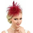 thumbnail image 5 of Traditional Feathered Hairpiece Bridal Hairband Decoration For Weddings Races Party Wedding Event, 5 of 8