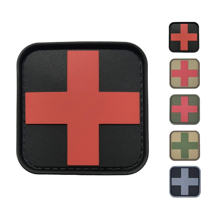 Medic Rubber 3D PVC Patch Medical Paramedic Tactical Morale Badge Patches Hook Fasteners Backing 2.95 x 2.95 inch Bubble of 2 Pieces