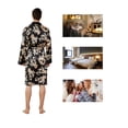 thumbnail image 3 of Bata de hombre tipo kimono, albornoz, bata de satén larga para dormir, cárdigan, pijama japonés, ropa de dormir con cuello en V y bolsillos y cinturón, 3 of 6