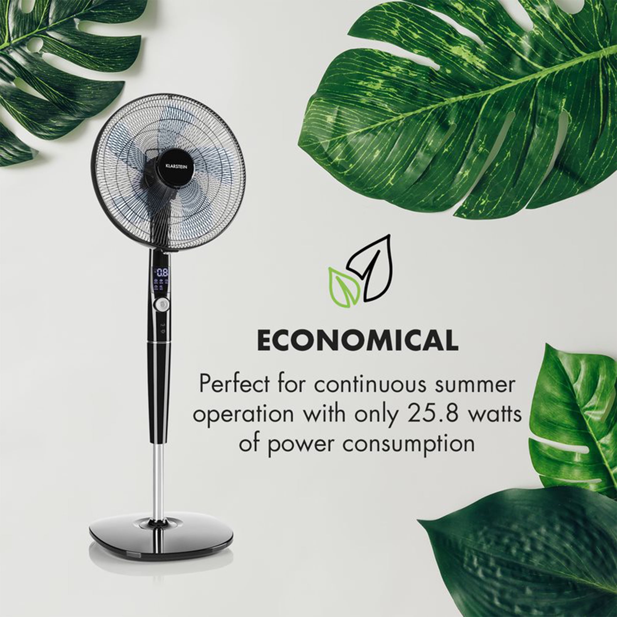 Middelhavet Stå sammen pige Klarstein Silent Storm 12 Speed Adjustable Oscillating Pedestal Fan, Black  - Walmart.com