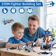 thumbnail image 3 of 5 in 1 STEM RC Robot Building Kit, Fighter Jet Airplane Building Set with APP & 2.4GHz Remote Control, Technic Transformable Fighter Plane Toys for Kids Boys Age 6 7 8 9 10 11 12+, Birthday Gifts, 3 of 8