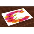 thumbnail image 1 of Ambesonne Letter C Place Mats Set of 4, Vivid Floral Bouquet, Standard Size, Orange Hot Pink Green, 1 of 4