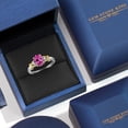thumbnail image 6 of Gem Stone King 1.73 Cttw 2 Tone 10K Yellow Gold and 925 Sterling Silver Pink Created Sapphire and White Lab Grown Diamond Engagement Ring for Women | Oval 8X6MM | Available in Size 5,6,7,8,9, 6 of 7