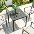 thumbnail image 1 of Outsunny Table à Manger d'Extérieur pour 4 avec Cadre en Aluminium et Acier, Noir, 1 of 10