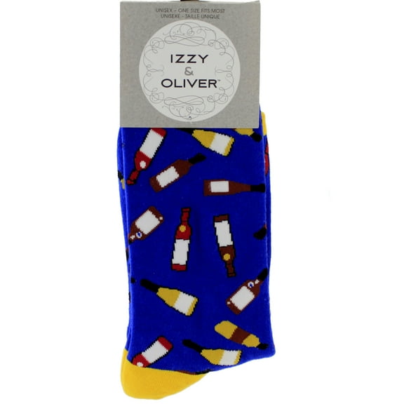 Novelty Socks Wine Bottle Socks Cotton Party Celebrate Unisex 6007334 Blue