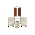 thumbnail image 2 of DeeHome Sophia Crystal Tufted Vanity set Made with Wood in Cream, 2 of 5