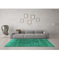 thumbnail image 3 of Ahgly Company Machine Washable Indoor Rectangle Oriental Turquoise Blue Industrial Area Rugs, 2' x 5', 3 of 4