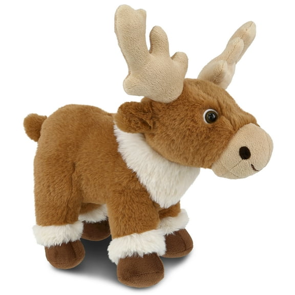 DolliBu Plush Reindeer Stuffed Animal - Soft Huggable Standing Reindeer, Adorable Playtime Plush Toy, Cute Wild Life Cuddle Gifts, Super Soft Plush Doll Animal Toy for Kids and Adults - 11 Inches