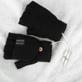 thumbnail image 4 of Dyfzdhu Laptop Women Men USB Heated Mitten Full&Half Finger Winter Warm Knit Hand Gloves Black, 4 of 6