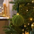 thumbnail image 5 of Christmas Tree Ornaments,Christmas Decorations,Velvet Flocked Christmas Tree Ornaments,Shatterproof Plastic Hanging Balls Luxury Xmas Decor for Home Porch Party(Green-C 3.15*3.15*3.15in), 5 of 5