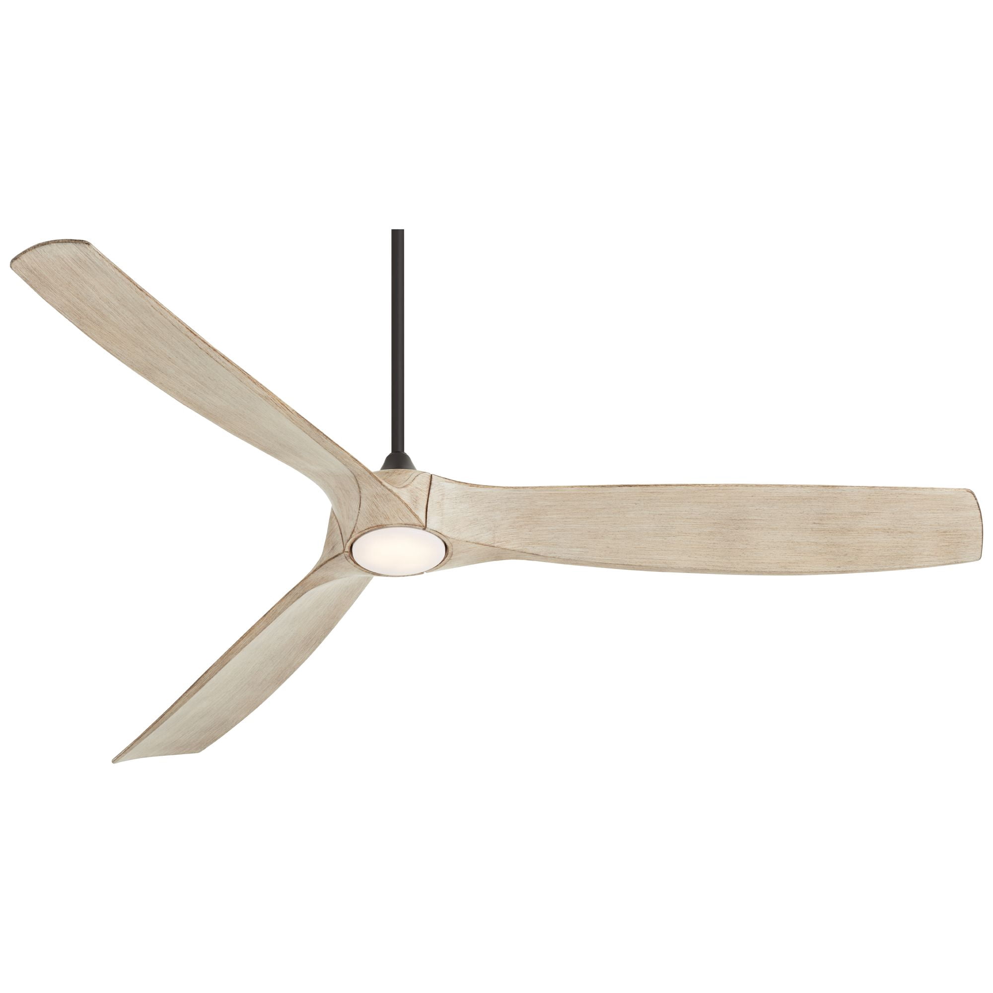 Casa Vieja 70" Kona Wind Indoor Outdoor Ceiling Fan 3 Blade LED Light Remote Control Black Finish Distressed White Oak Blades DC Motor Damp Rated