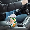 thumbnail image 4 of Yayeee 40oz Stainless Steel Tumbler with Straw and Handle Double-Wall Insulated Travel Water Bottle, Retro Orange Floral, 4 of 8