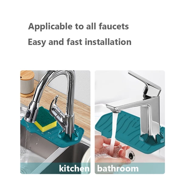 Tapete absorbente para grifo de silicona Tapete para grifo de doble cara Utensilios de cocina para baño