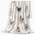 thumbnail image 2 of Shiba Inu Husky Dogs Pumpkins Watercolor, Cozy Pet Portrait Pattern, Warm Flannel Blanket for Living Room and Bedroom, Dog Lovers Thanksgiving Gift, Pet Lover Home Decor, 2 of 9