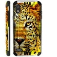 thumbnail image 1 of Compatible with TCL A2 Brushed Metal Texture Hybrid Silver Guard Phone Case Cover (Cheetah Half Face), 1 of 1