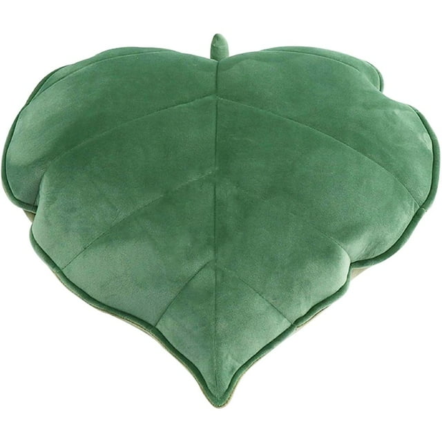 QJUHUNG Coussin Décoratif en Forme de Feuille 3D 20 x 20 Pouces Vert, Lot de 2