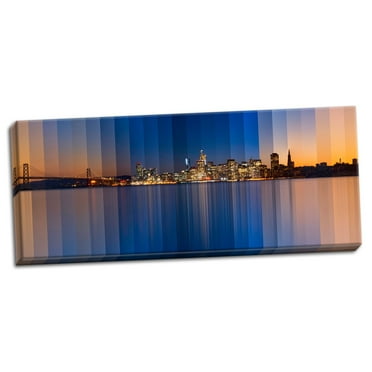 Gango Home Decor Horizontal Chromatic Symphony San Francisco by Lee Sie (Ready to Hang); One 20x8in Hand-Stretched Canvas