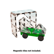 MAGNA-TILES Cars Expansion Set, 3D Magnetic Building Tiles, 2 Piece Pack